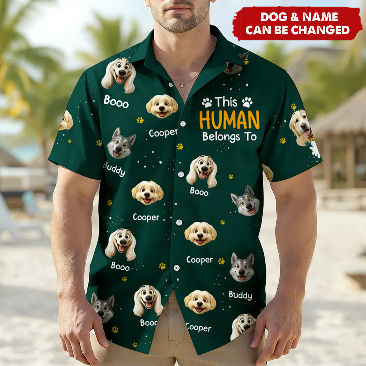This Human Belongs To - Personalized Hawaiian Shirt