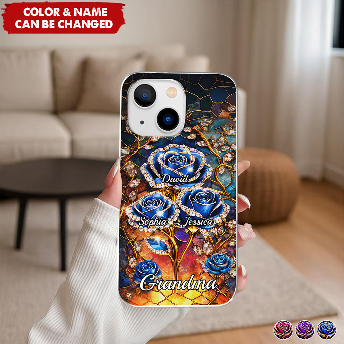 Custom Phone Case - Personalized Mother's Day Birthday Gifts For Mom, Grandma - Happiness Is Being With You