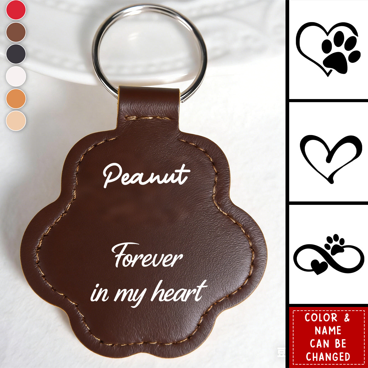 Personalized Pet Fur Keepsake Keychain - I'm always with you - Dog Hair Memorial Holder, Leather Pouch for Pet Loss Gift
