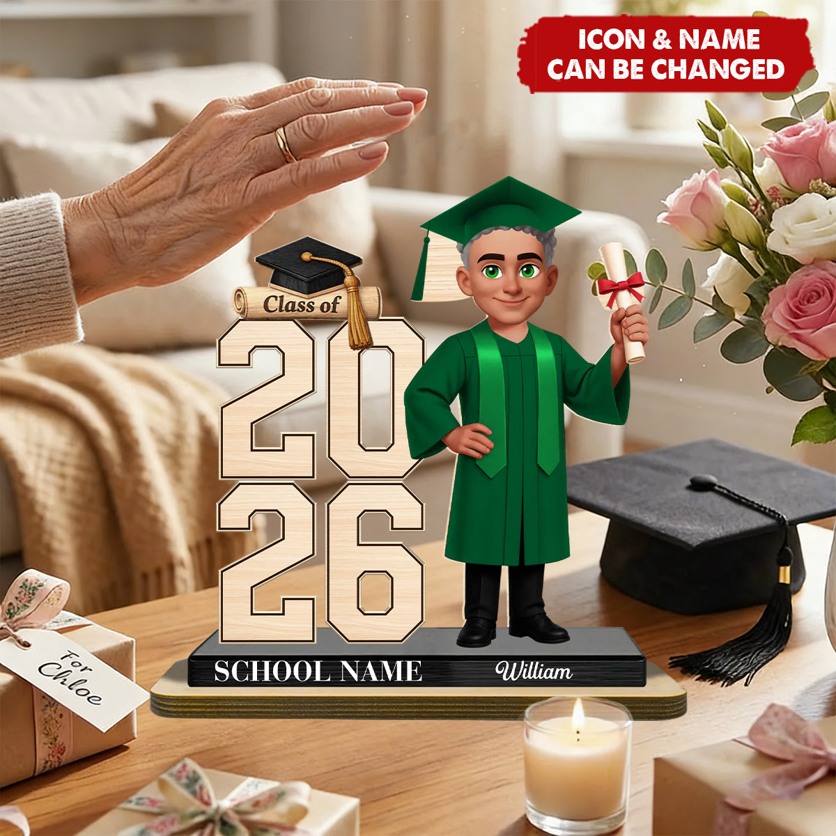 Class Of 2026 2027 Senior - Personalized 2-Layered Wooden Plaque - Graduation Gift For Graduates, Daughter, Son