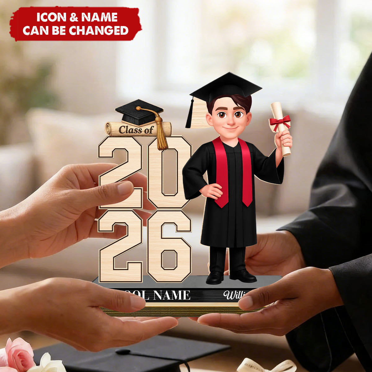 Class Of 2026 2027 Senior - Personalized 2-Layered Wooden Plaque - Graduation Gift For Graduates, Daughter, Son