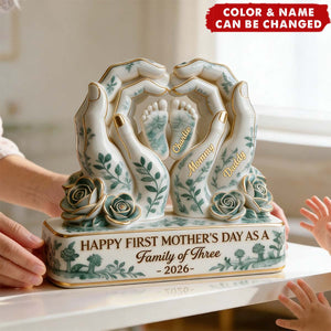 Toile De Jouy Family First Mother's Day Plaque - Personalized Gifts For Moms