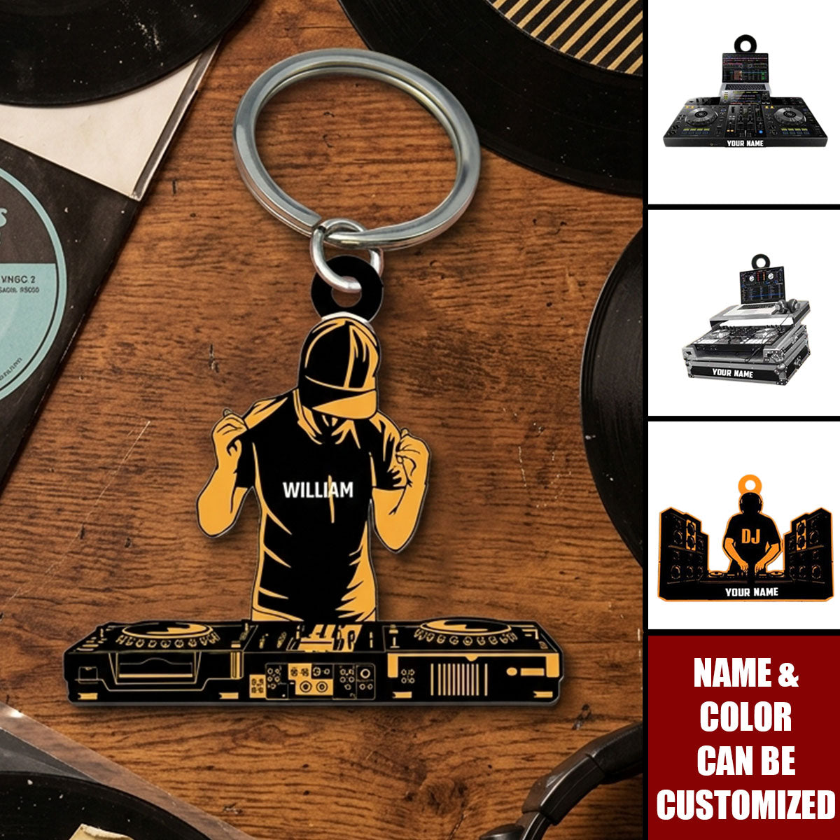 Personalized DJ Deejay Acrylic Flat Keychain