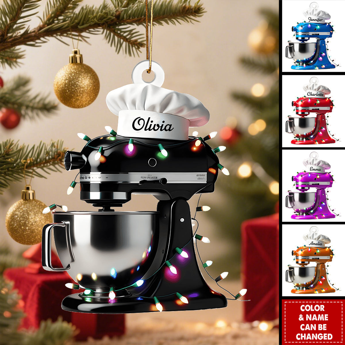 Custom Name Kitchen Aid Personalized Mixer Christmas Ornament - Gift for Bakers & Chefs