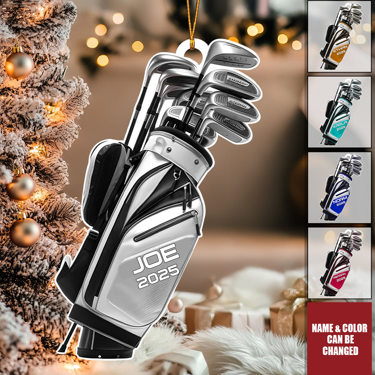 Golf Bag Personalized Xmas Ornament, Gift For Golf Clubs, Golf Team