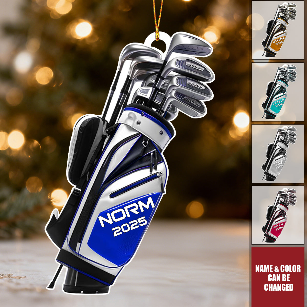 Golf Bag Personalized Xmas Ornament, Gift For Golf Clubs, Golf Team