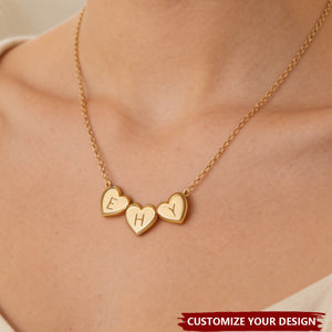Personalized Initial Heart Letter Necklace - Mothers Day Gift