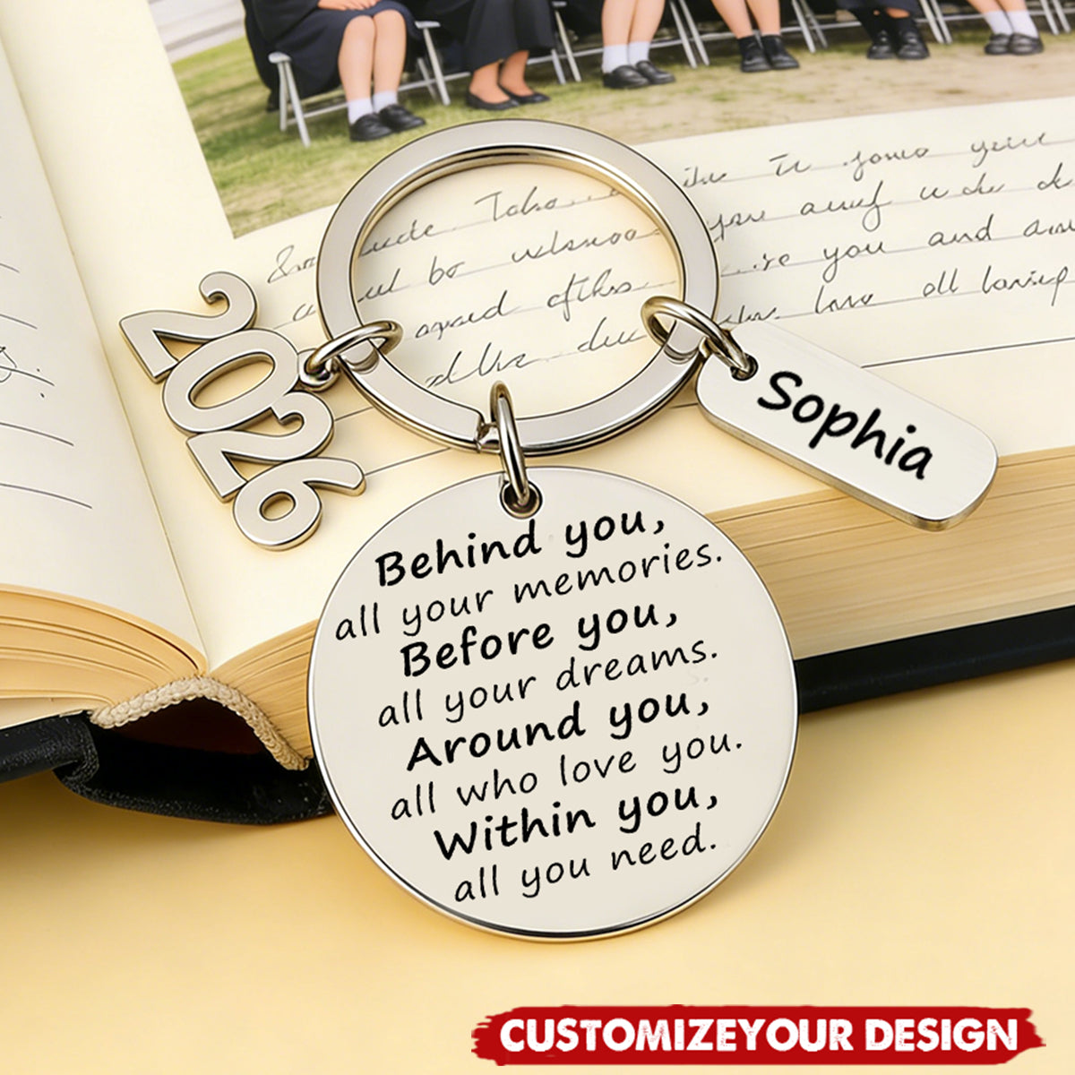 Behind You All Your Memories - Custom Name 2026 Graduation Keychain