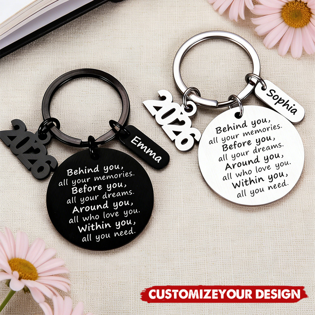 Behind You All Your Memories - Custom Name 2026 Graduation Keychain