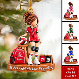 Personalized Volleyball Girl Ornaments - Custom Name Gifts