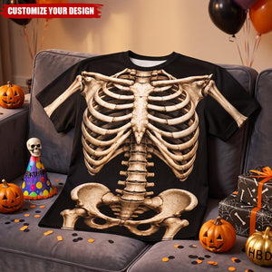 Custom Skeleton T-shirt - Personalized Halloween Birthday Gifts - Just A Bunch Of Bones