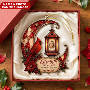 Custom Photo Memorial Christmas ornament, Personalized Cardinal Memorial ornament