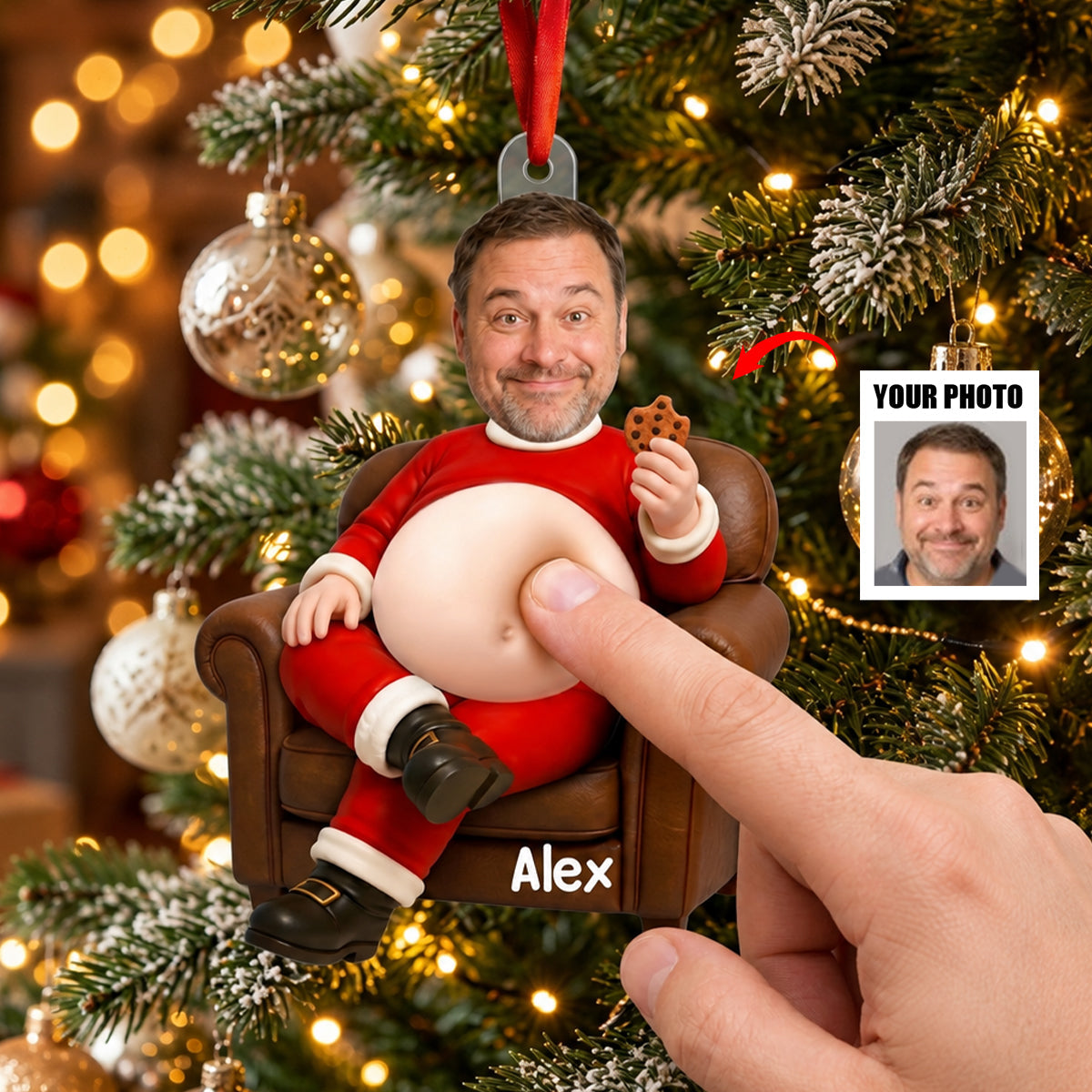 Custom Photo Squishy Ornament - Personalized Christmas Birthday Gifts  - Big Belly Full Of Joy