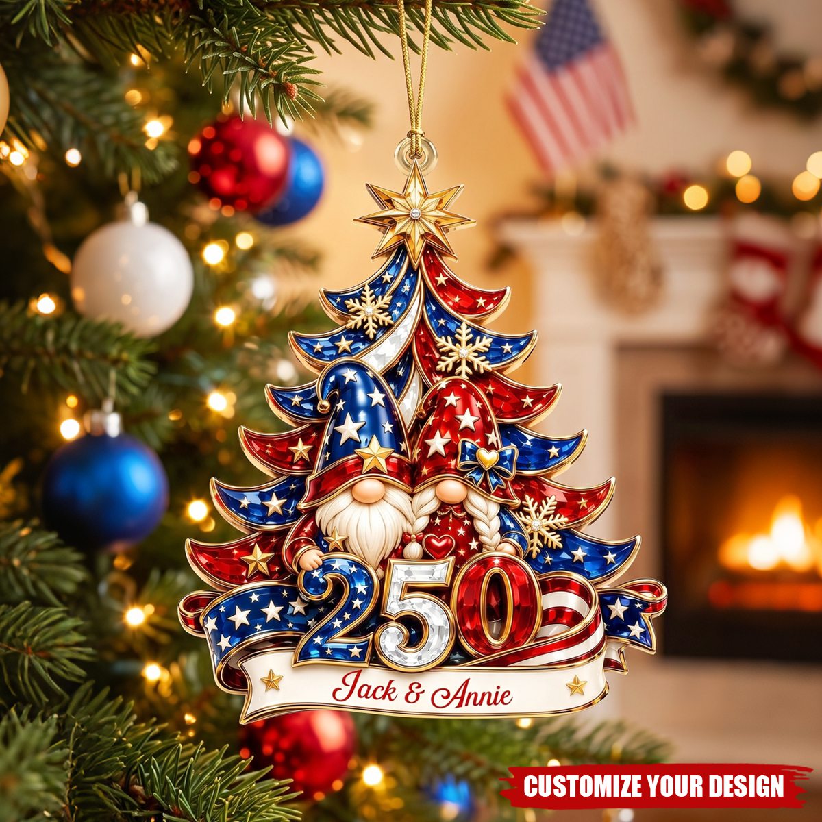 Lovely Couple Acrylic Ornament - Personalized Christmas Gifts For Couples