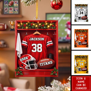 Custom America Football Ornament - Personalized Christmas Birthday Gifts For Football Lovers