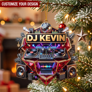 DJ Turntable Christmas Ornament - Personalized Gift For Music Lovers