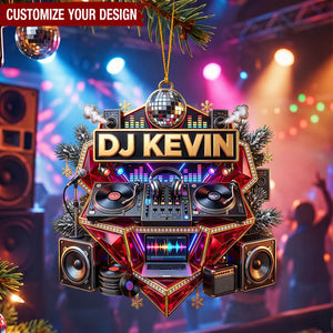 DJ Turntable Christmas Ornament - Personalized Gift For Music Lovers