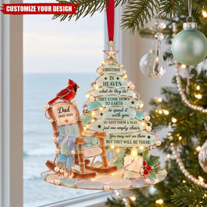 Christmas In Heaven Sea Ornament, Personalized Keepsake To Remember Departed Ones