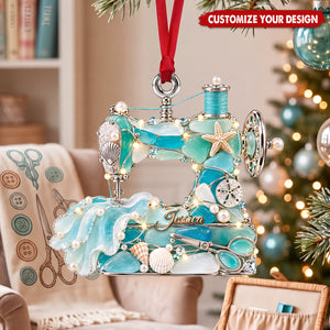 Sewing Maching Seas Ornament, Personalized Gifts For Sewing Lovers