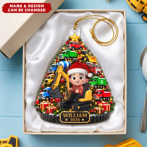 Construction Trucks Christmas Tree – Personalized Ornament – Christmas Gift For Boys