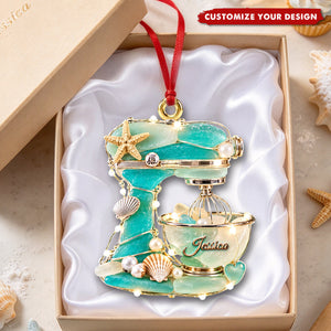 Baking Mixer Sea Glass Ornament - Personalized Gifts For Baking Lovers