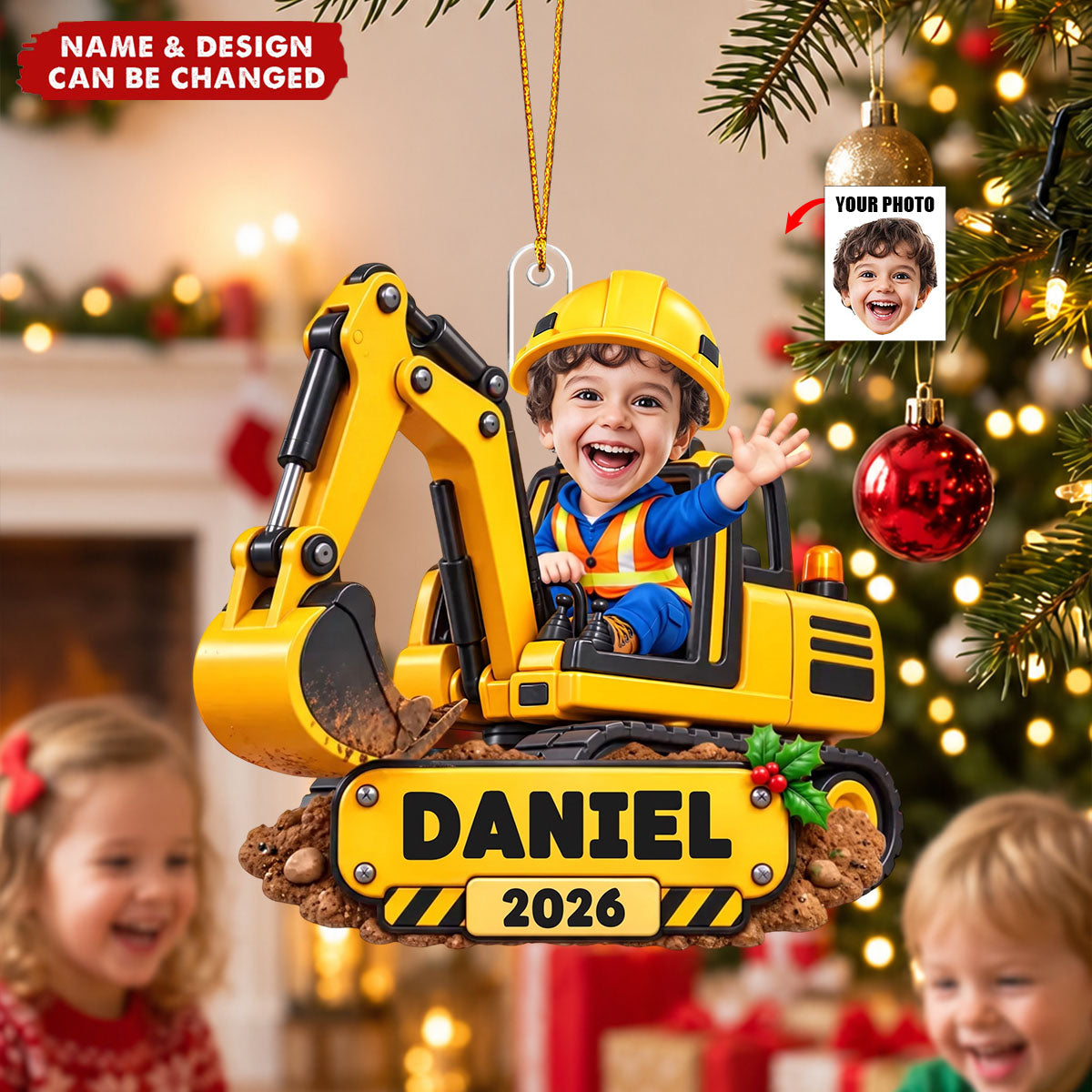 Custom Photo Ornament - Personalized Christmas Gifts For Kids - Big Builds Ahead