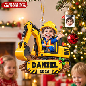Custom Photo Ornament - Personalized Christmas Gifts For Kids - Big Builds Ahead
