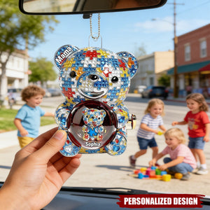 Mama Bear Autism - Personalized Car Ornament  - Personalized Gifts For Mom
