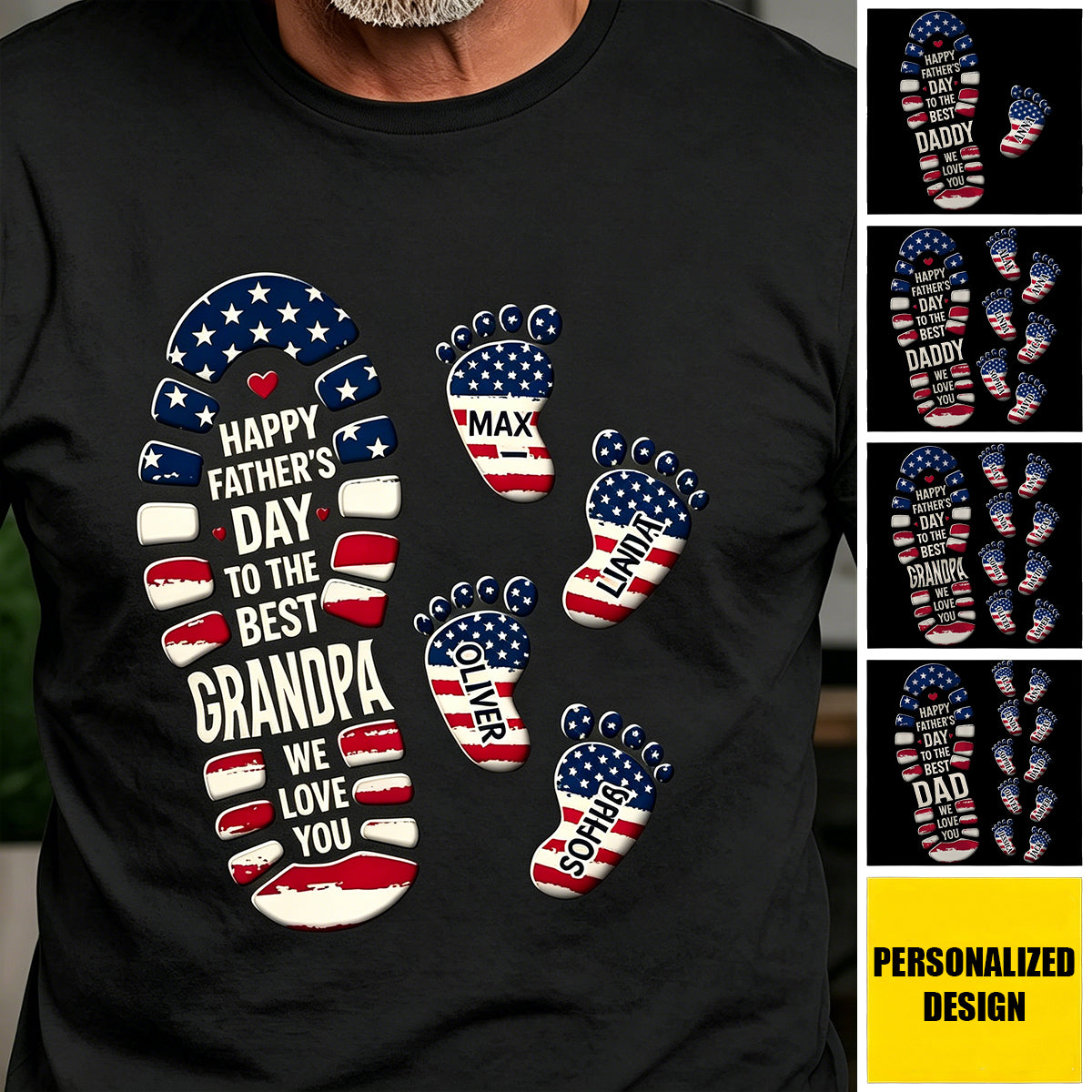 America 250th Anniversary - Personalized Shirt - Father's Day Birthday Gifts For Dad, Grandpa