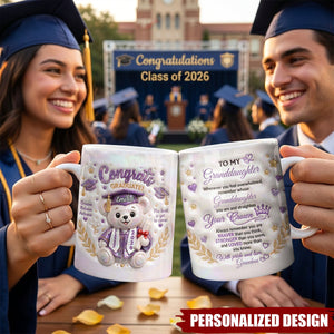 Custom Name Graduation Coffee Mug - Personalized Gift For Granddaughter, Graduates