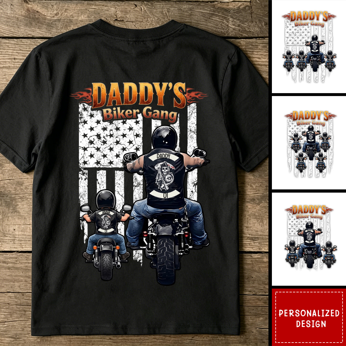 Daddy‘s Biker Gang - Personalized Shirt - Father's Day Gift For Dad, Grandpa