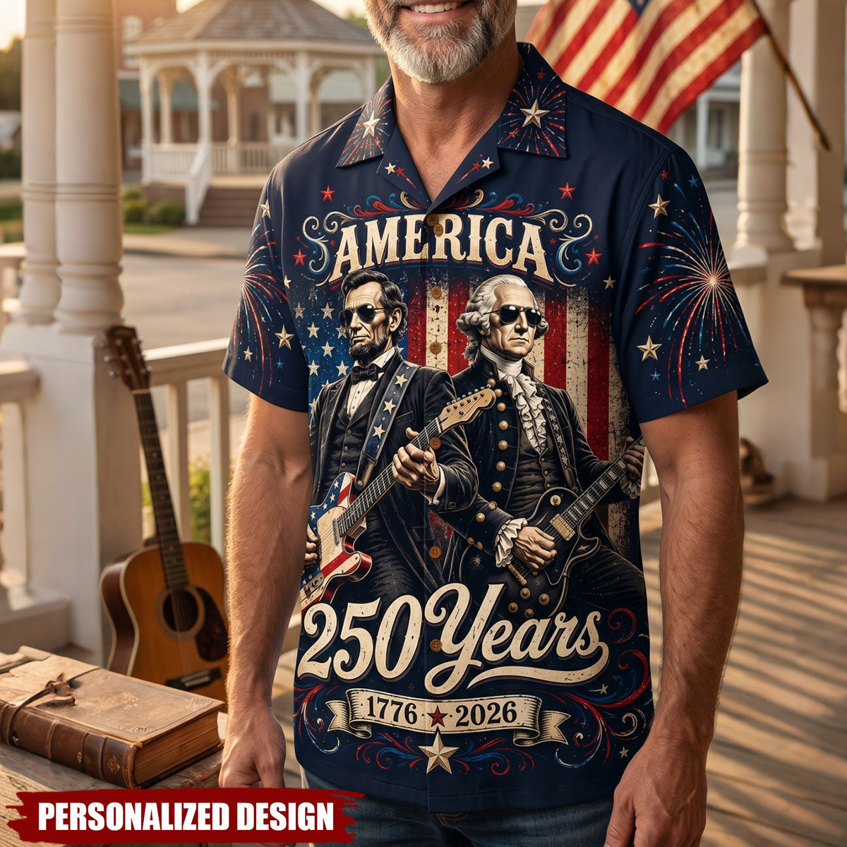 Celebrating America 250 Years Of Freedom - Personalized Hawaiian Shirt - Gifts For Patriots