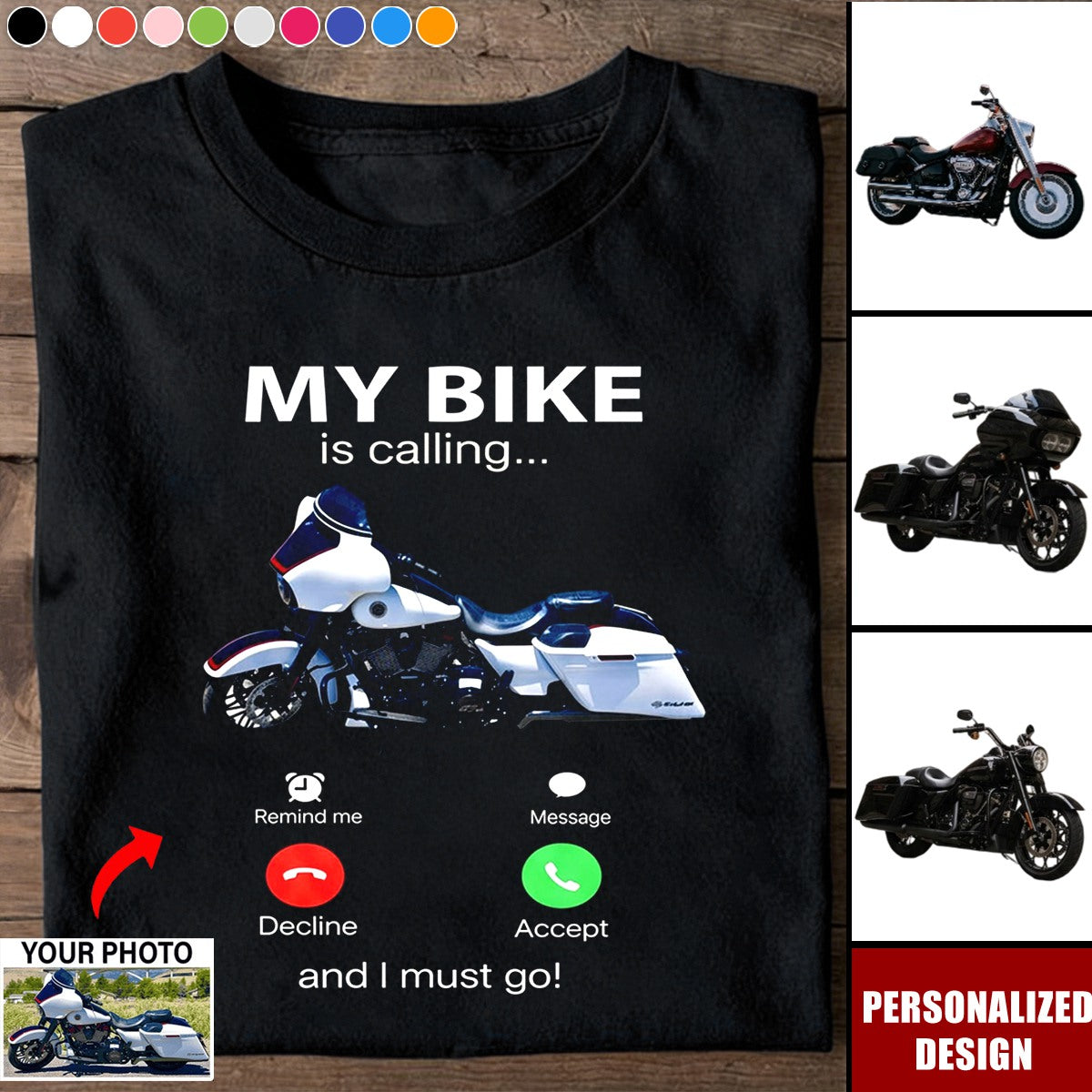 My Motorbike Is Calling Funny Biker Motorcycle Shirt - Personlized Gift For Biker, Motorcycle Lovers