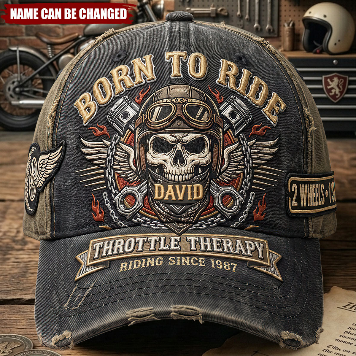 Vintage Rider Skull Classic Cap - Personalized Gifts