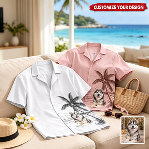 Custom Photo Unisex Tropical Hawaiian Aloha Shirt - Personalized Summer Vacation And Travel Gifts For Dog Cat Lovers, Dog Dad And Mom, Cat Owners - Paradise Is Here