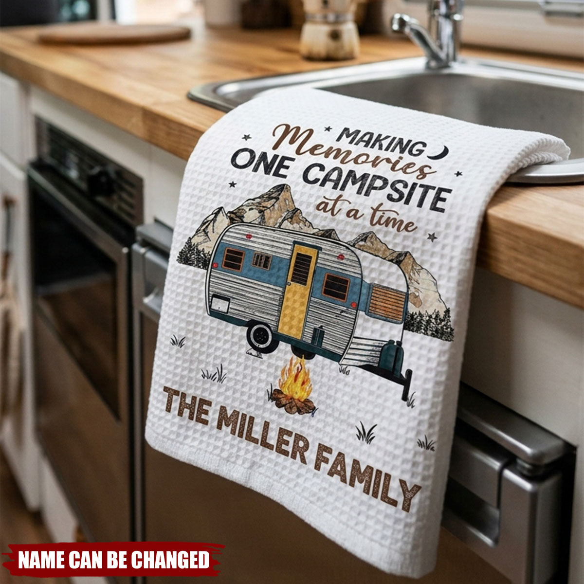 Making Memories One Campsite At A Time, Personalized Kitchen Towel, Gift For Camping Lovers