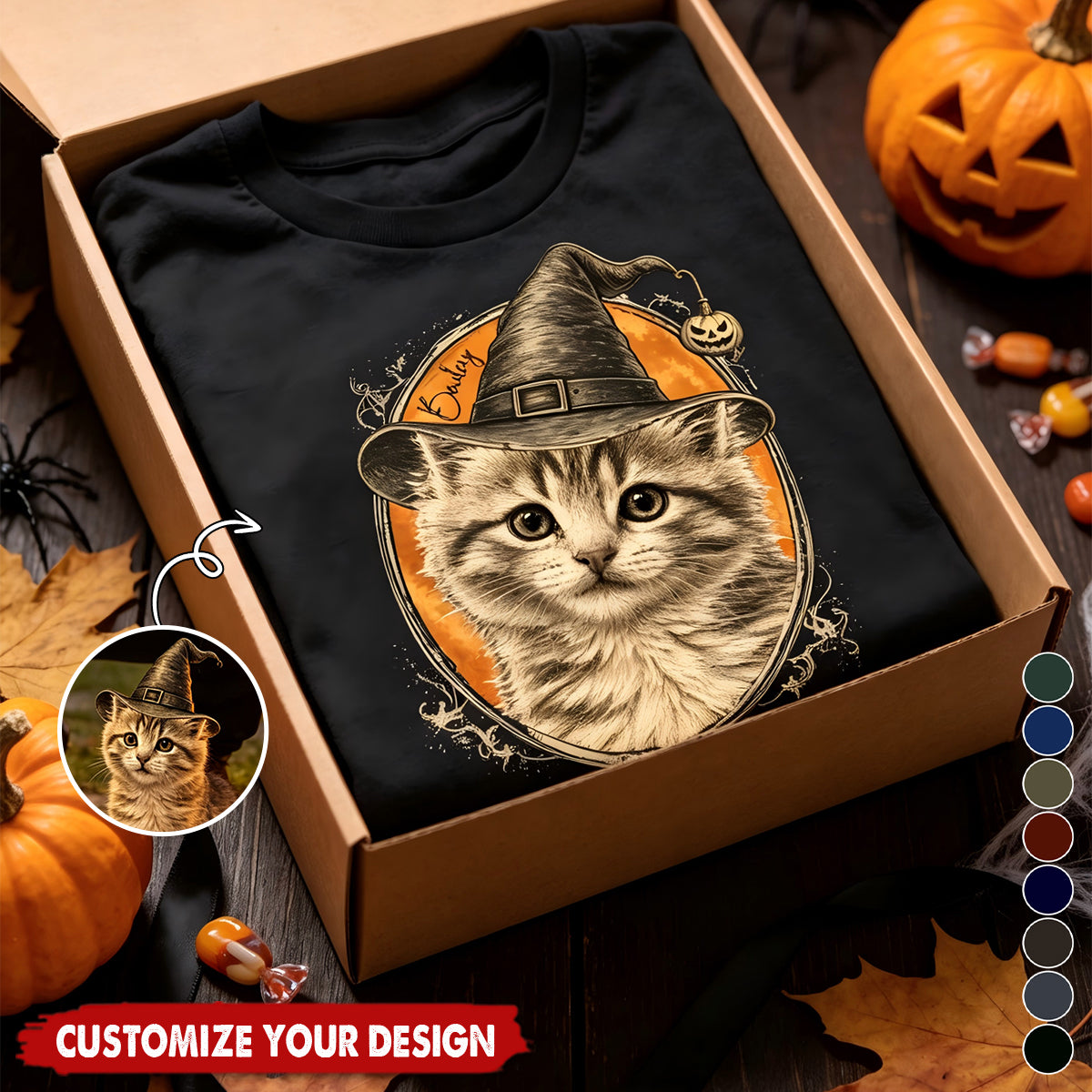 Your Pet As A Halloween Witch – Personalized T-Shirt