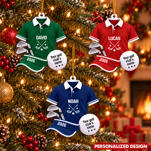 Personalized Golf Club Uniform Ornament - Custom Name Christmas Gift