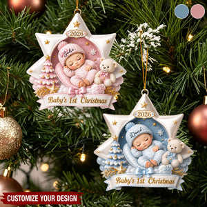 Born For Christmas Wonder - Personalized 3D Effect Acrylic Ornament