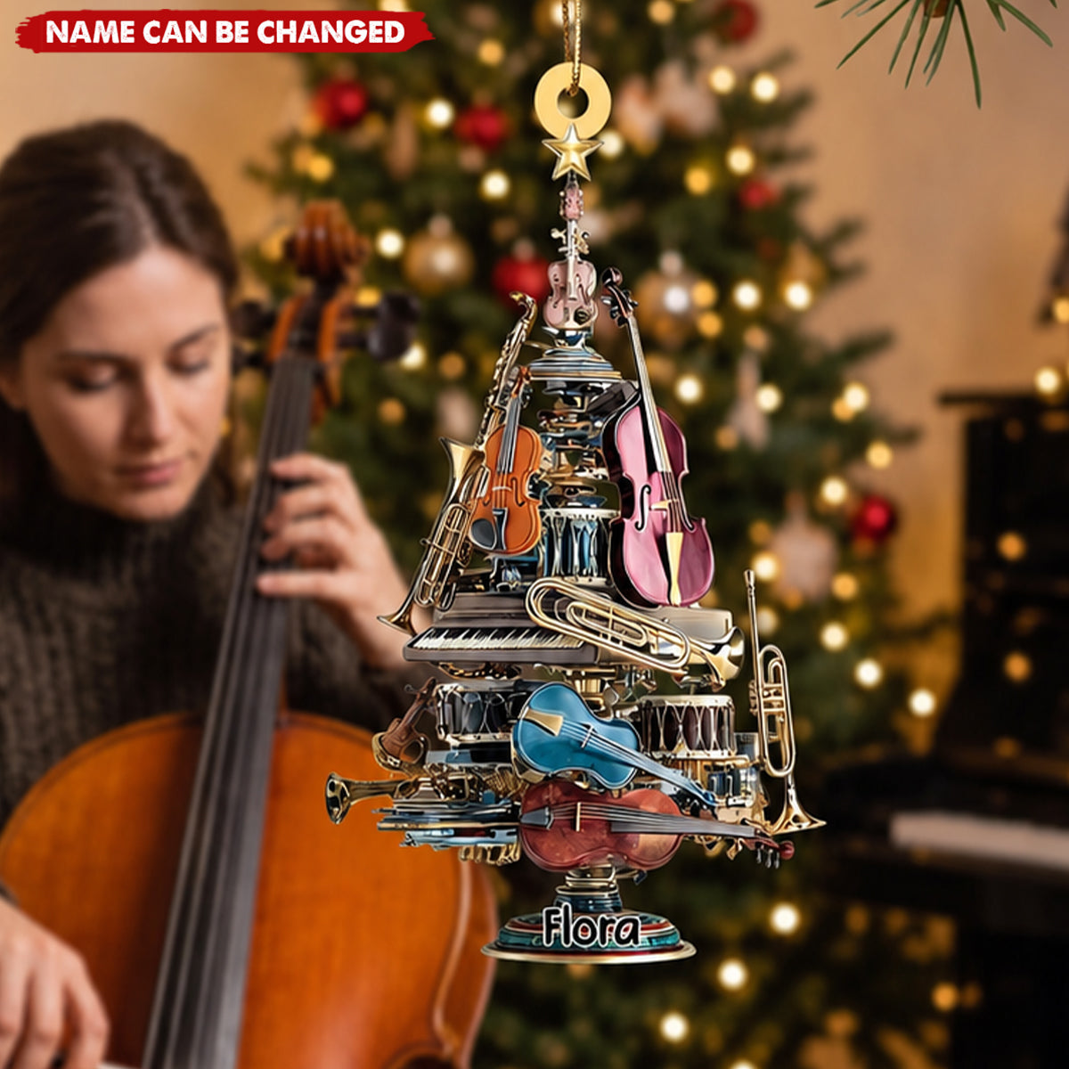 Personalized Instrument Christmas Tree Ornament - Custom Violin Ornament Gifts