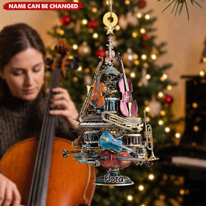 Personalized Instrument Christmas Tree Ornament - Custom Violin Ornament Gifts