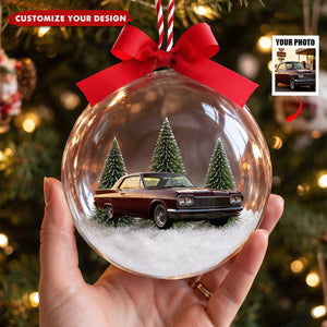 Custom Car Photo Christmas 3D Acrylic Ornament - Gift For Car Lovers