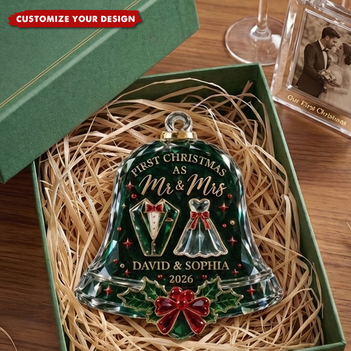 First Christmas As Mr & Mrs, Acrylic Ornament