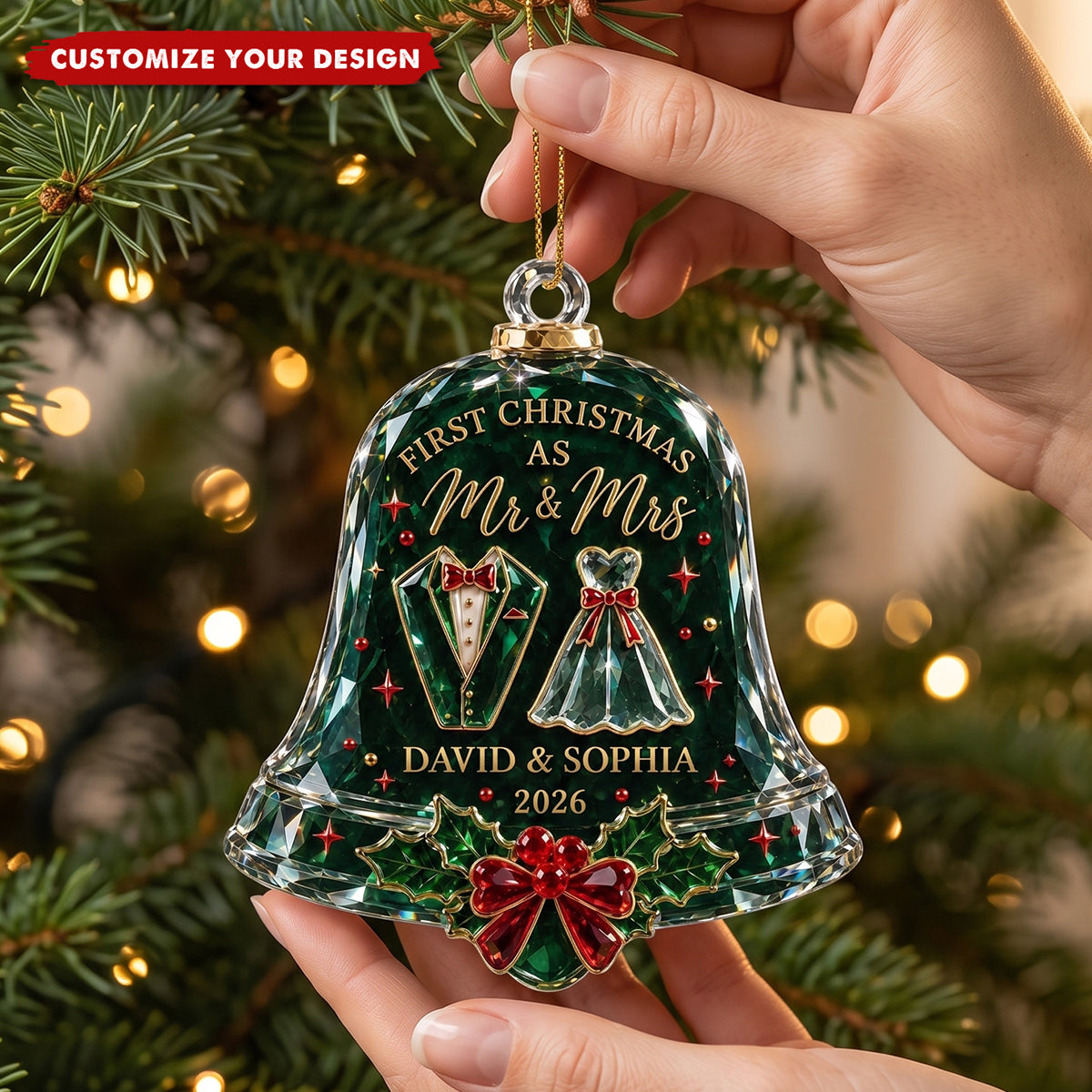 First Christmas As Mr & Mrs, Acrylic Ornament