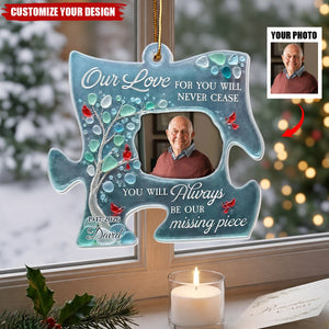 Our Love For You Will Never Cease - Personalized Memorial Acrylic Ornament