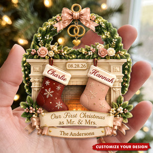 Our First Christmas As Mr And Mrs - Personalized Acrylic Ornament