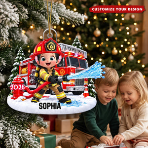 Trending Kid Firefighter - Personalized Acrylic Ornament