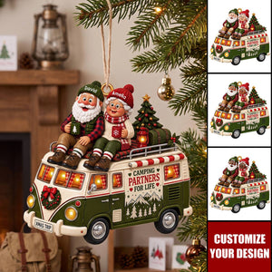 Personalized Camping Partners For Life - Custom Ornament, Gift For Couples