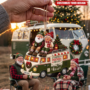 Personalized Camping Partners For Life - Custom Ornament, Gift For Couples