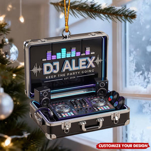 Personalized DJ Suitcase Christmas Ornament - Custom Gifts For DJ